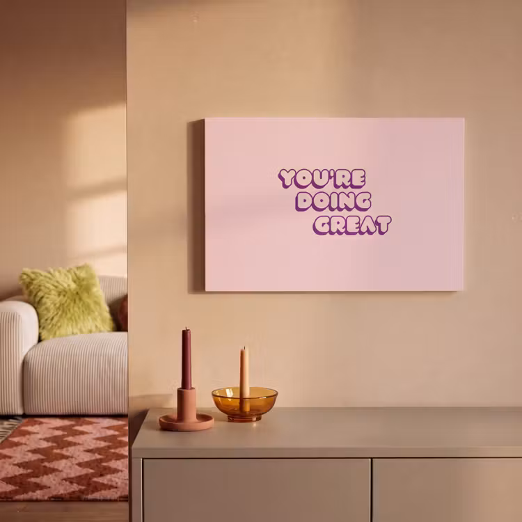 You're doing great - Roze - Bubble letters canvas 2cm klein -sfeer1