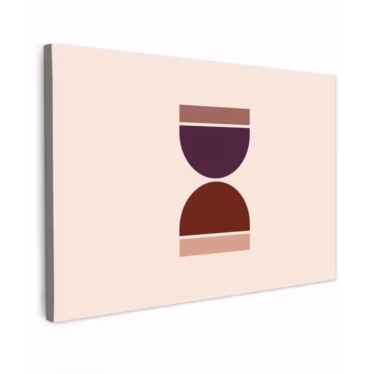Zandloper - Symmetrisch - Rood - Paars canvas 2cm klein -z3d
