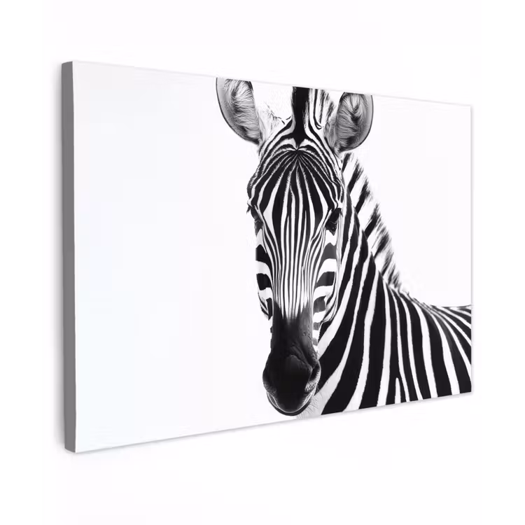 Zebra - Close-up - Zwart - Strepen canvas 2cm klein -z3d