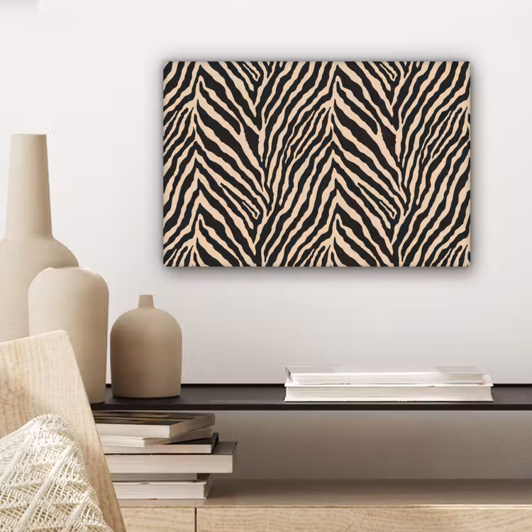 Zebra - Klassiek - Zwart canvas 2cm klein 34 -sfeer6