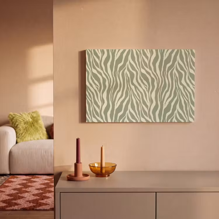 Zebra - Motief - Groen canvas 2cm klein 34 -sfeer1