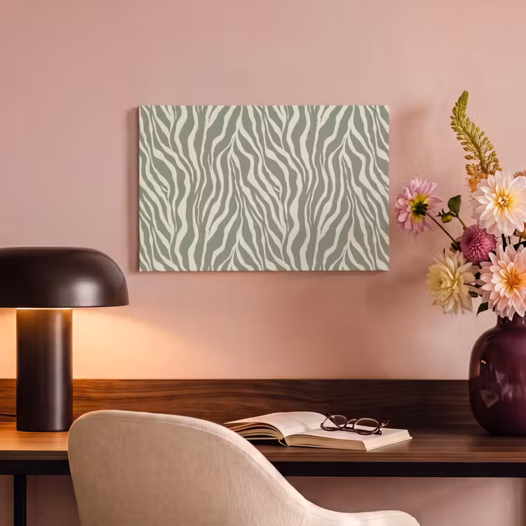 Zebra - Motief - Groen canvas 2cm klein 34 -sfeer4