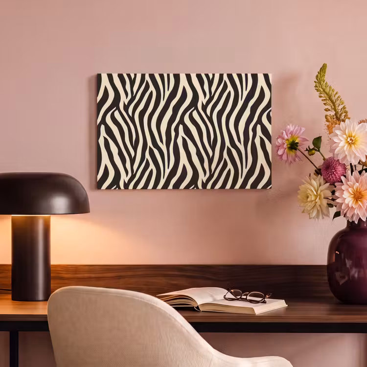 Zebra - Print - Klassiek - Zwart canvas 2cm klein 34 -sfeer4