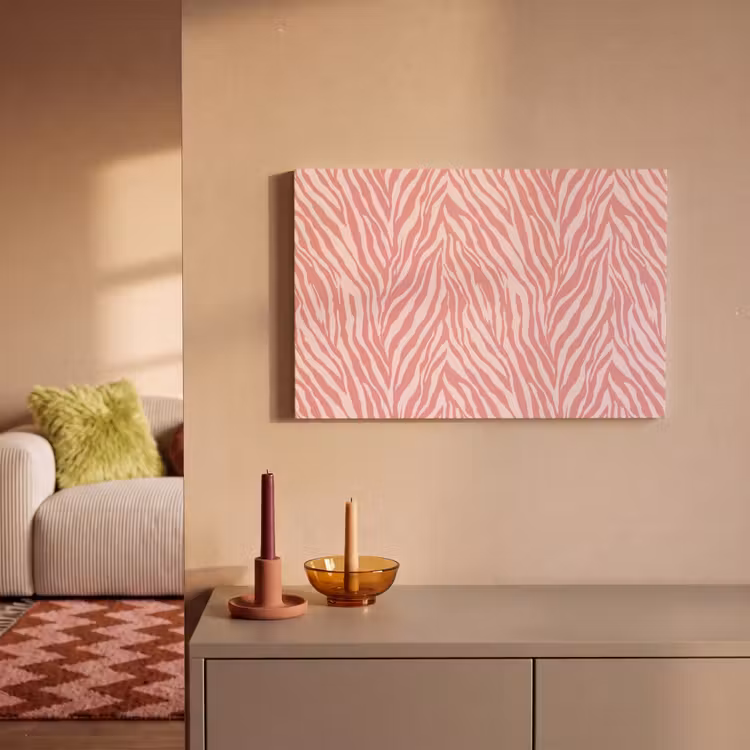 Zebra - Print - Roze canvas 2cm klein 34 -sfeer1