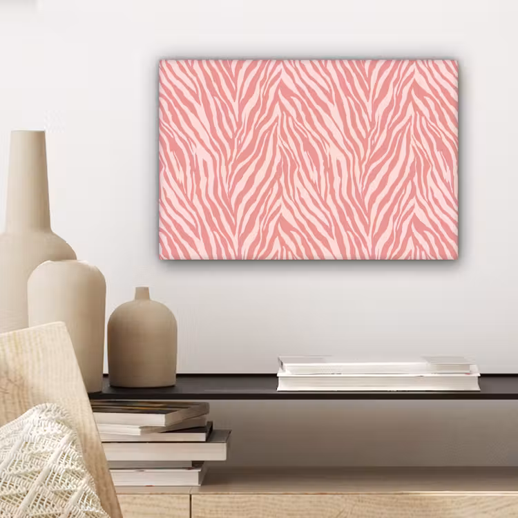 Zebra - Print - Roze canvas 2cm klein 34 -sfeer6