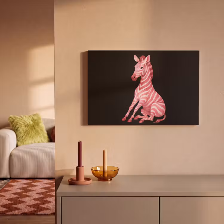 Zebra - Roze - Gestreept canvas 2cm klein -sfeer1