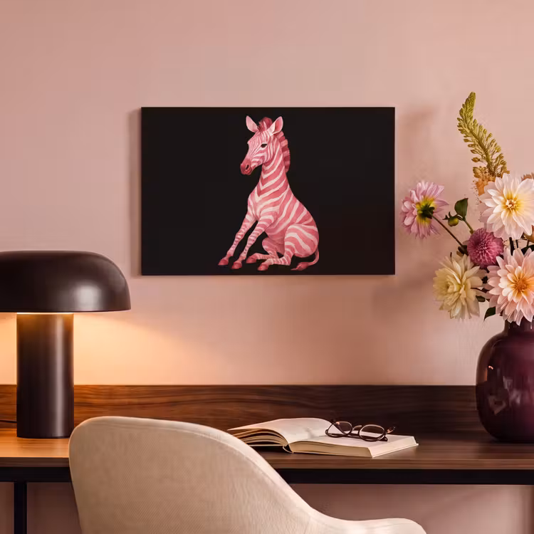 Zebra - Roze - Gestreept canvas 2cm klein -sfeer4