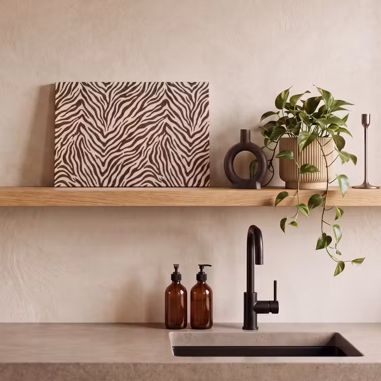 Zebra - Strepen - Bruin canvas 2cm klein -sfeer3