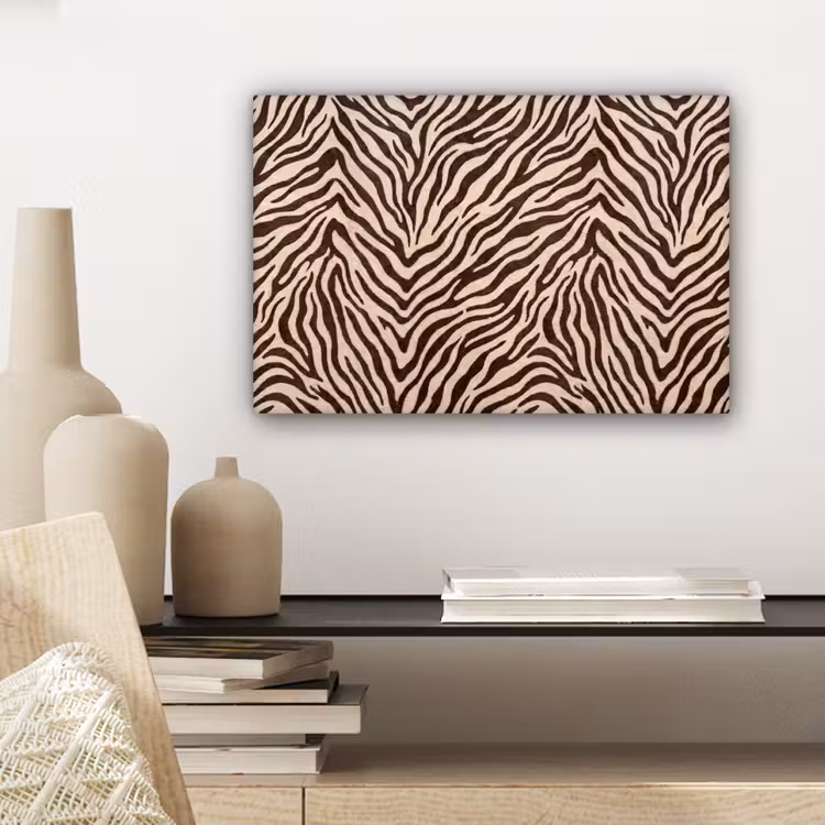 Zebra - Strepen - Bruin canvas 2cm klein -sfeer6