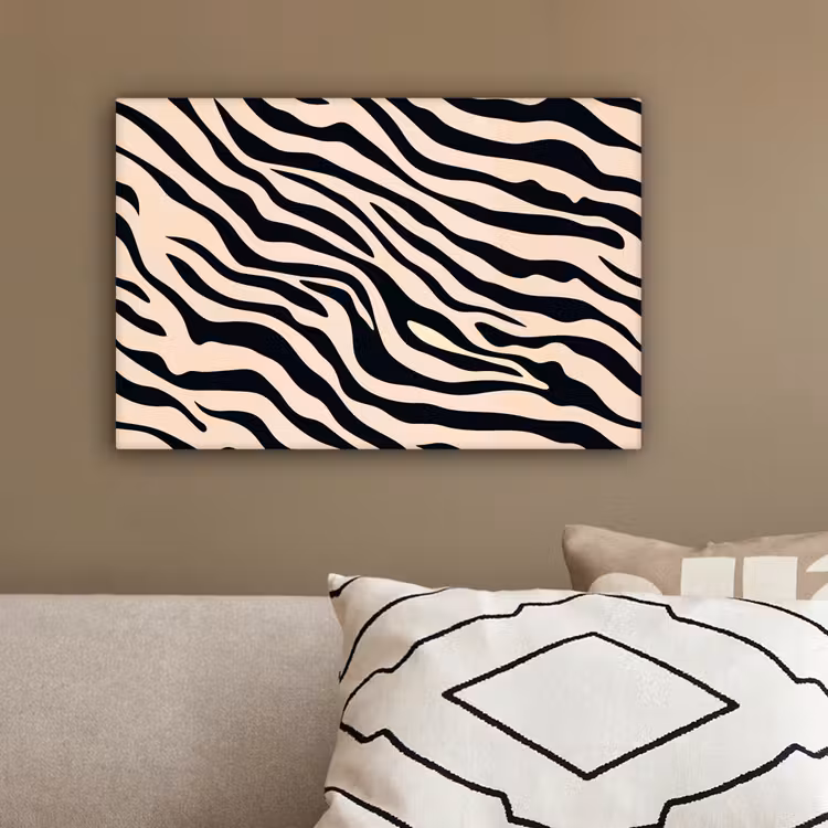 Zebraprint - Dynamisch - Roze canvas 2cm klein -sfeer3