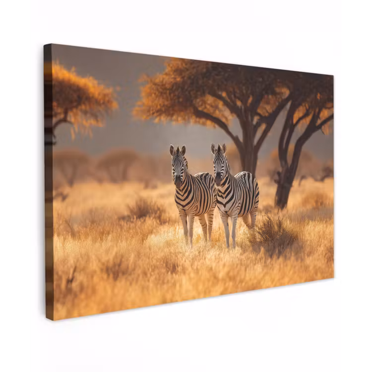 Zebra's - Savannelandschap - Gras canvas 2cm klein -z3d
