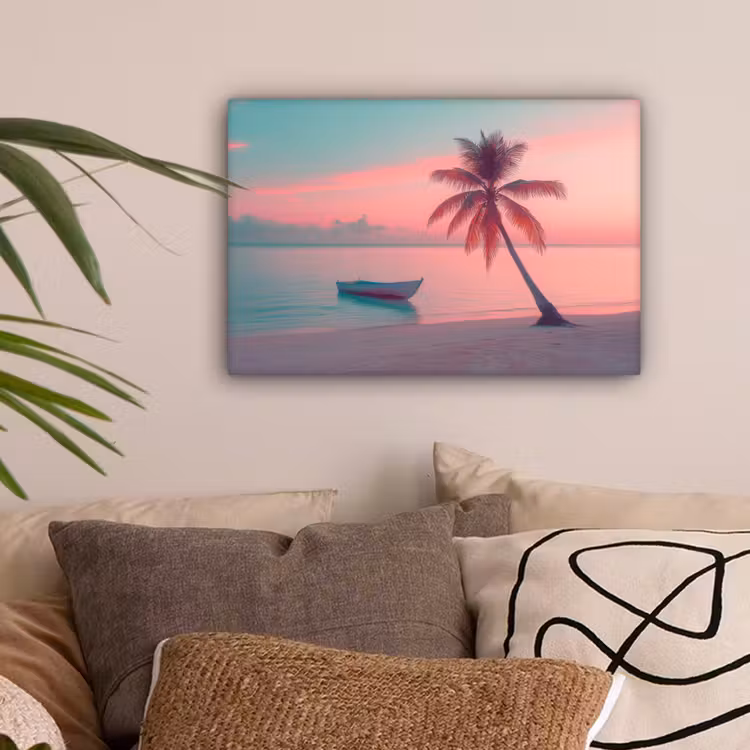 Zee - Boot - Zonsondergang canvas 2cm klein -sfeer1