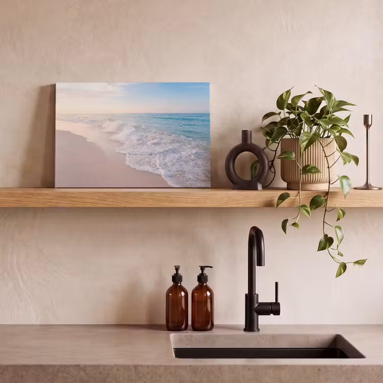 Zee - Golven - Strand - Natuur - Wit canvas 2cm klein -sfeer3