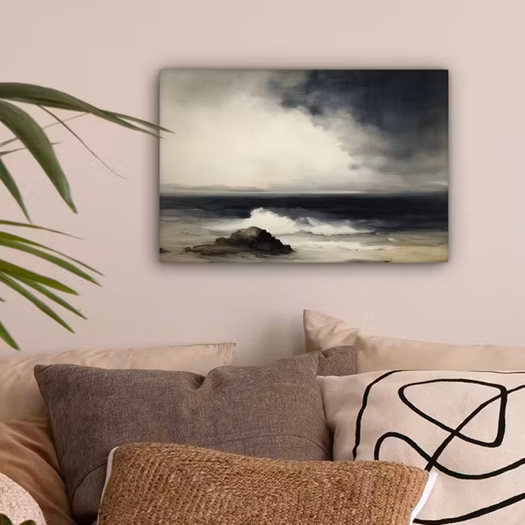 Zee - Rotsen - Storm canvas 2cm klein -sfeer1