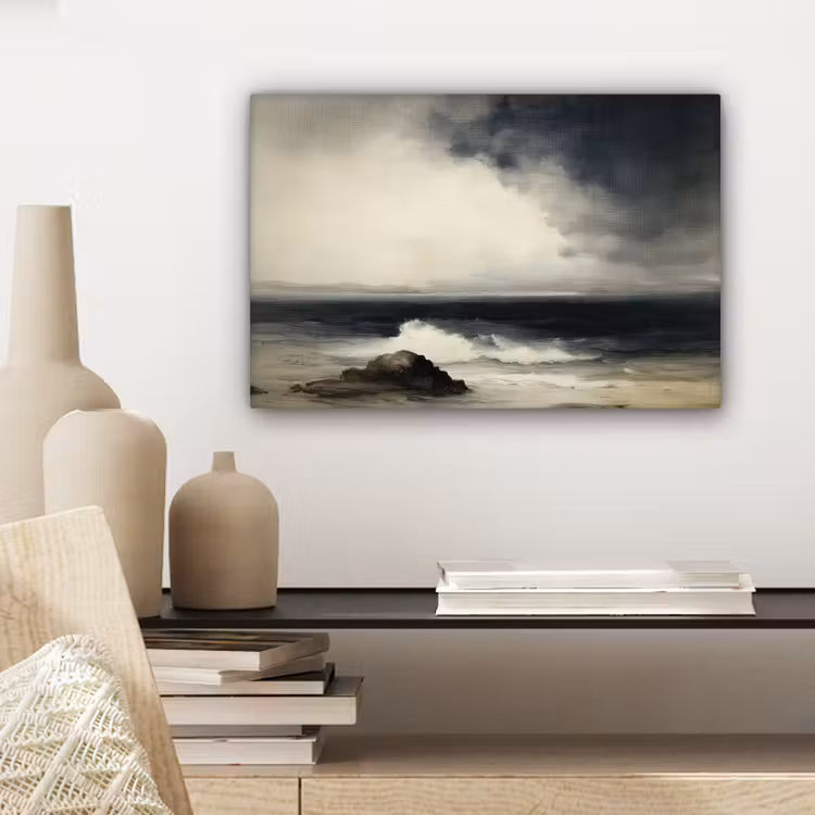 Zee - Rotsen - Storm canvas 2cm klein -sfeer6