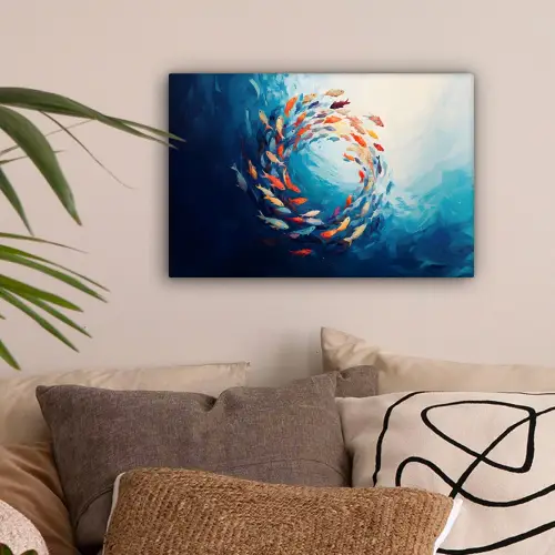 Zee - Vissen - Kleurrijk - Dynamisch canvas 2cm klein -sfeer1