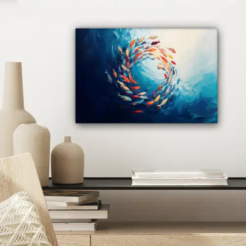 Zee - Vissen - Kleurrijk - Dynamisch canvas 2cm klein -sfeer6