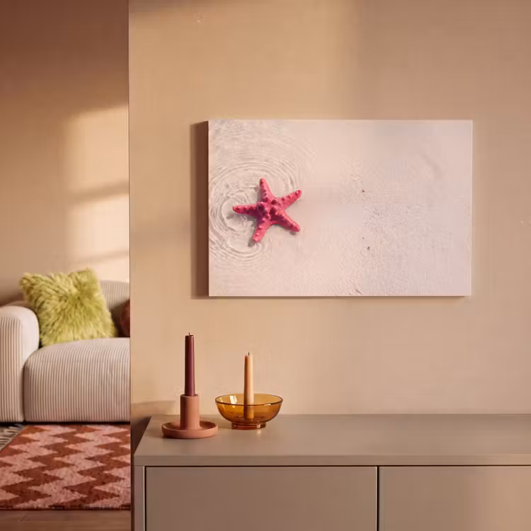 Zeeleven - Zeester - Strand - Roze - Water canvas 2cm klein -sfeer1