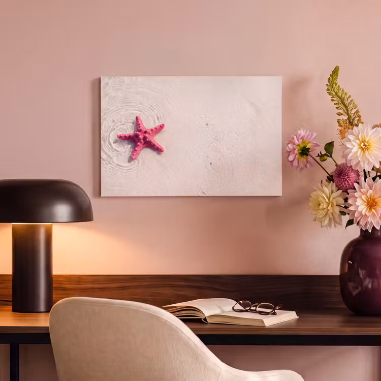 Zeeleven - Zeester - Strand - Roze - Water canvas 2cm klein -sfeer4