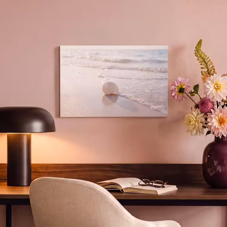 Zeeschelp - Strand - Zee - Natuur - Beige canvas 2cm klein -sfeer4