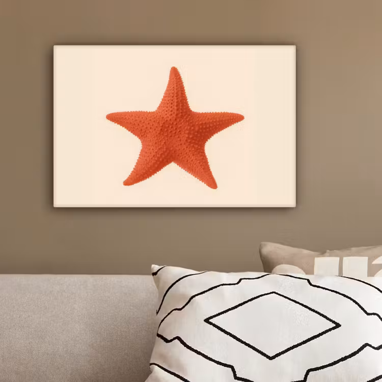 Zeester - Bobbels - Rood canvas 2cm klein -sfeer3