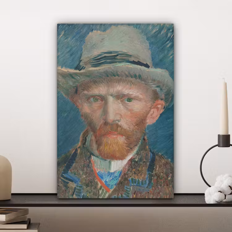 Zelfportret 1887 - Schilderij van Vincent van Gogh canvas 2cm klein -sfeer6