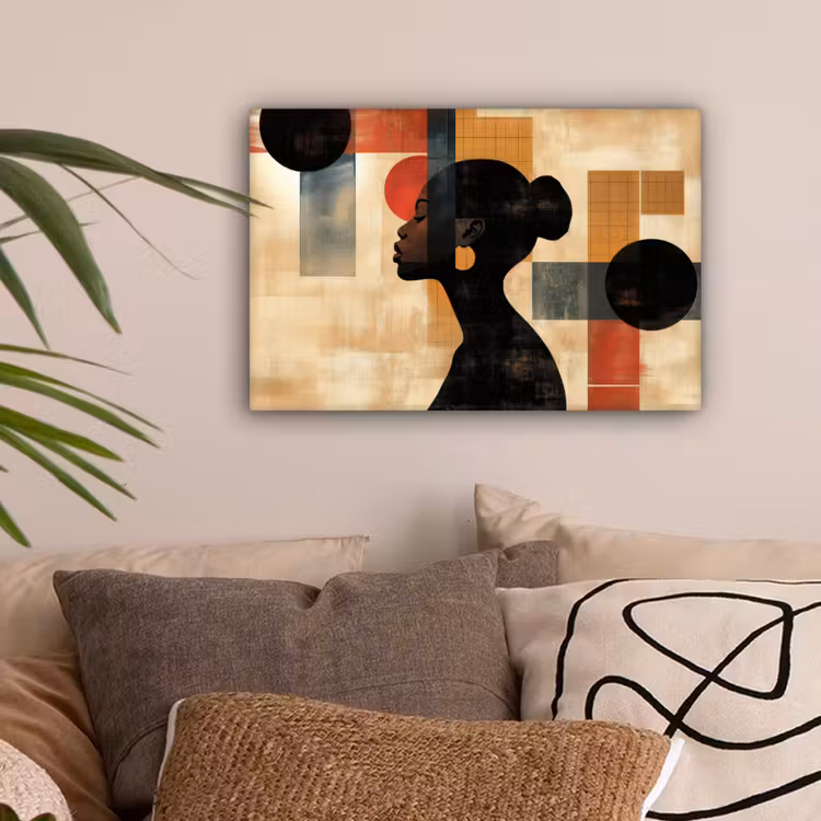 Zijaanzicht - Vrouw - Vormen canvas 2cm klein -sfeer1