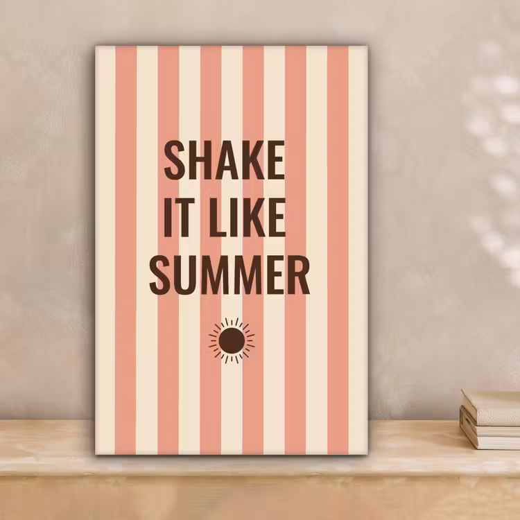 Zomer - Quote - Strepen canvas 2cm klein -sfeer1