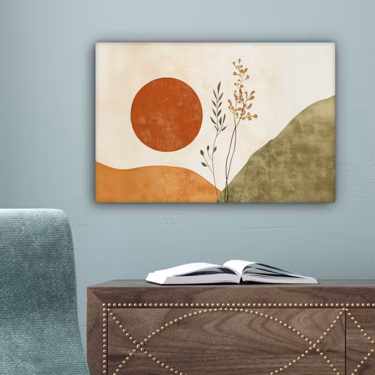 Zon - Abstract - Takken - Oranje canvas 2cm klein -sfeer4