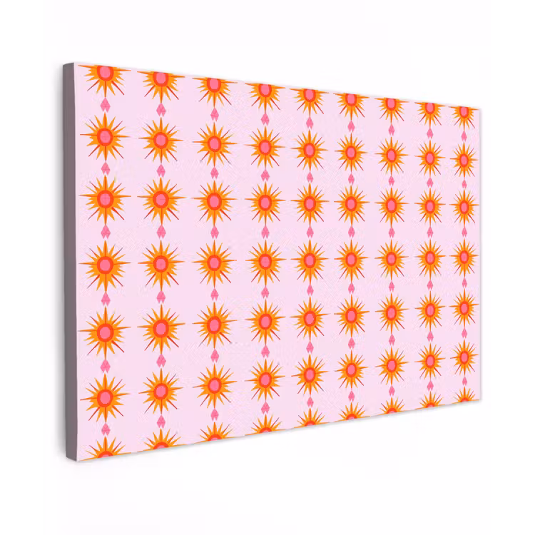 Zon - Motief - Roze canvas 2cm klein 34 -z3d