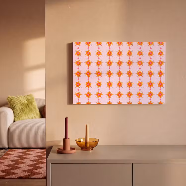 Zon - Motief - Roze canvas 2cm klein 34 -sfeer1