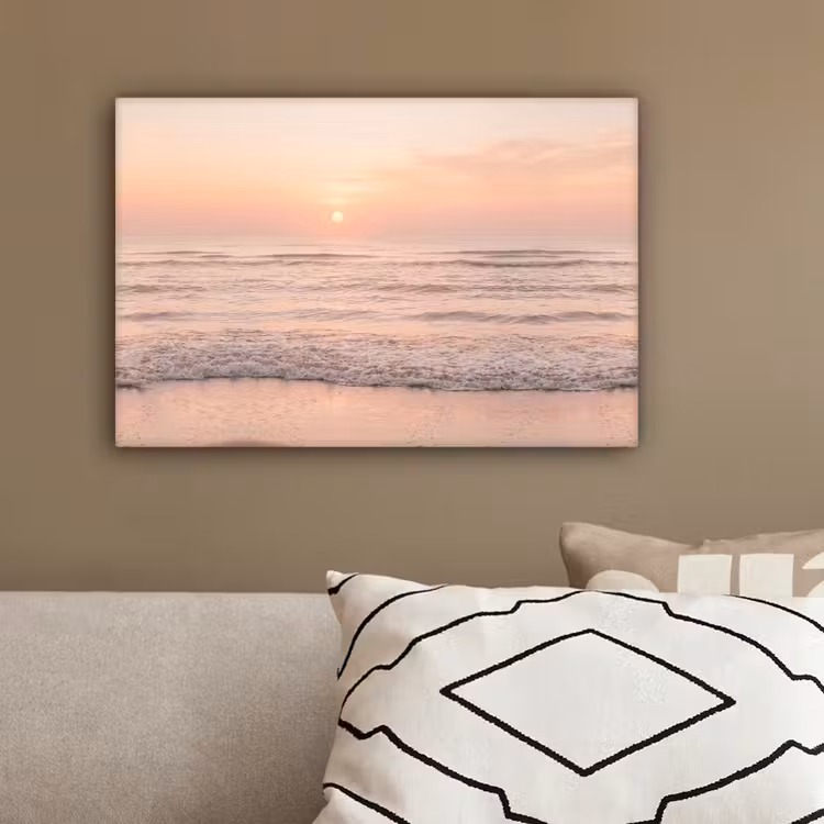 Zon - Strand - Roze canvas 2cm klein -sfeer3