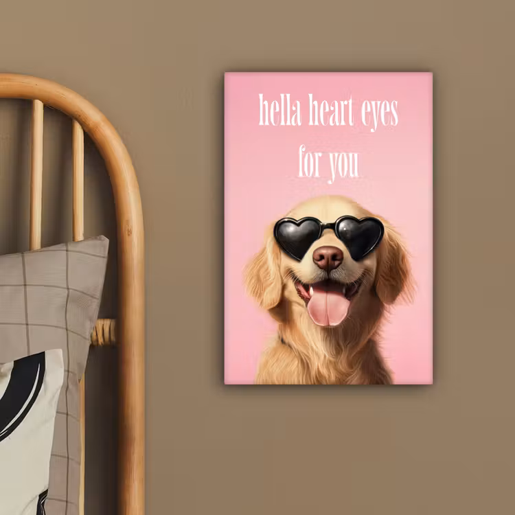 Zonnebril - Hartjes - Hond - Valentijn canvas 2cm klein -sfeer3