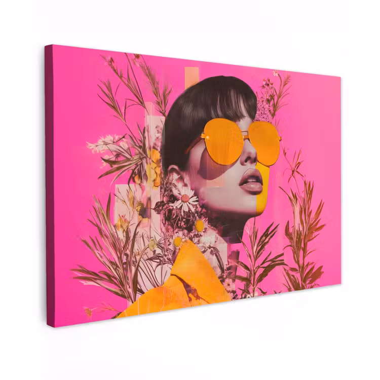 Zonnebril - Oranje - Vrouw - Planten canvas 2cm klein -z3d