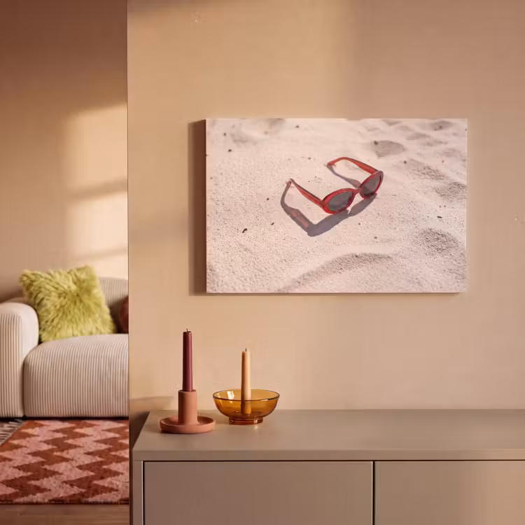 Zonnebril - Strand - Vakantie - Rood canvas 2cm klein -sfeer1