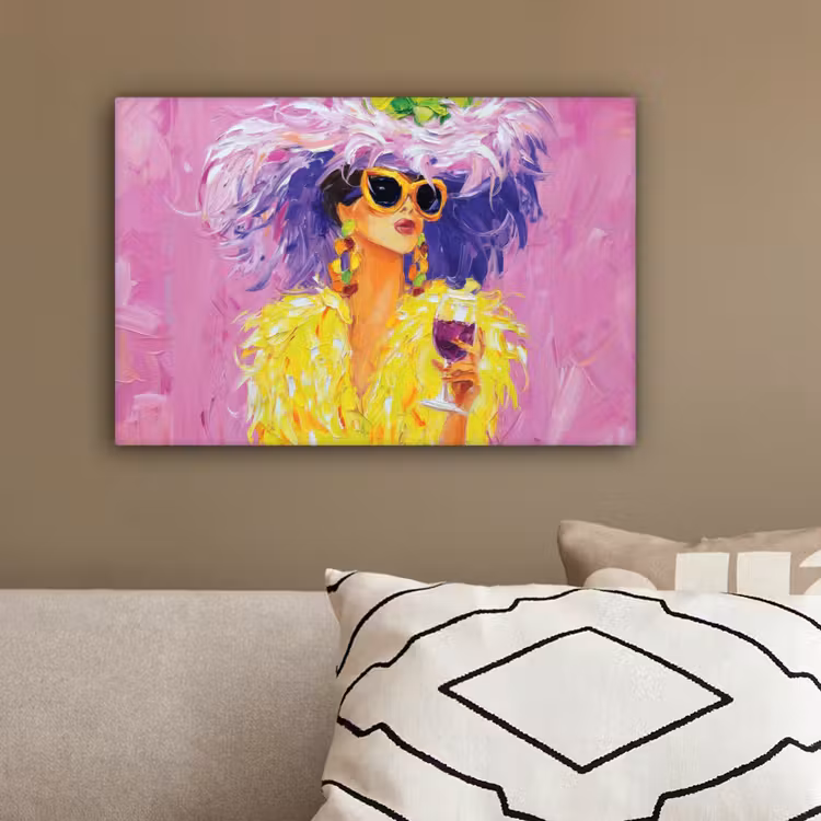 Zonnebril - Vrouw - Jas - Veren canvas 2cm klein -sfeer3