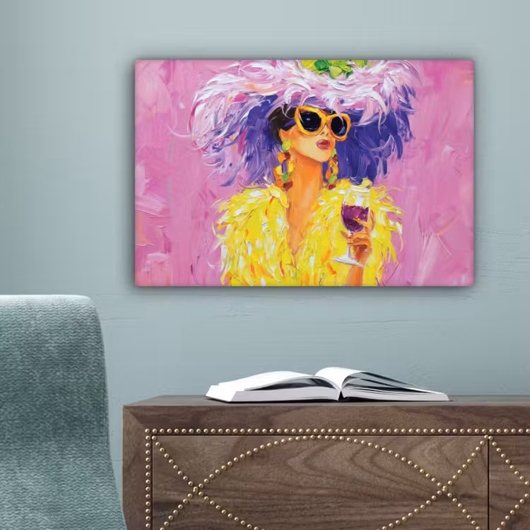 Zonnebril - Vrouw - Jas - Veren canvas 2cm klein -sfeer4