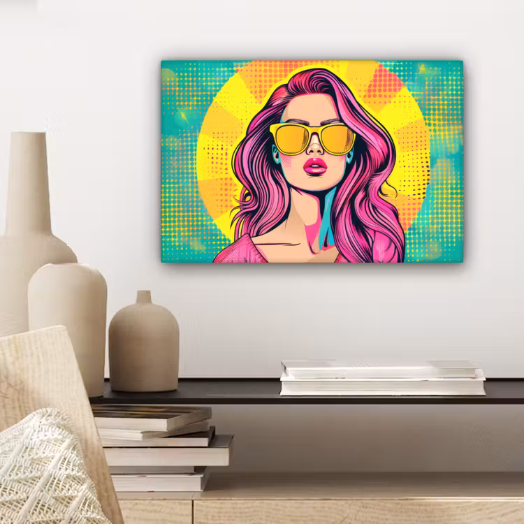 Zonnebril - Vrouw - Zonnig - Geel canvas 2cm klein -sfeer6