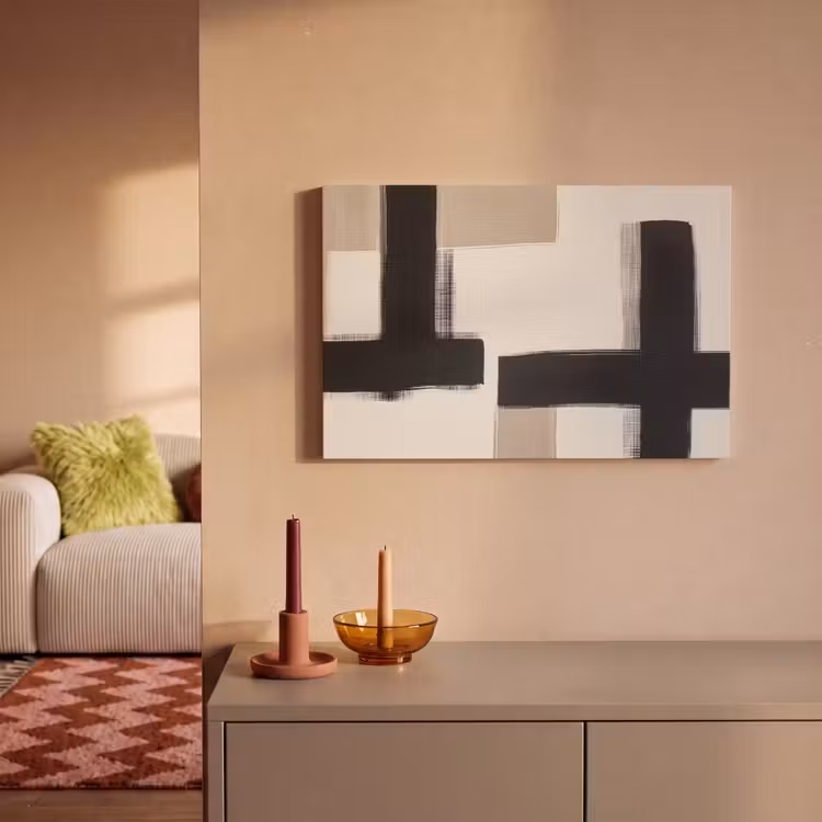 Zwart - Abstract - Japandi canvas 2cm klein -sfeer1