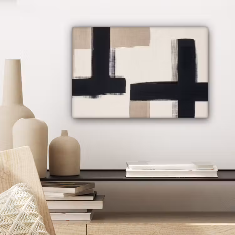Zwart - Abstract - Japandi canvas 2cm klein -sfeer6