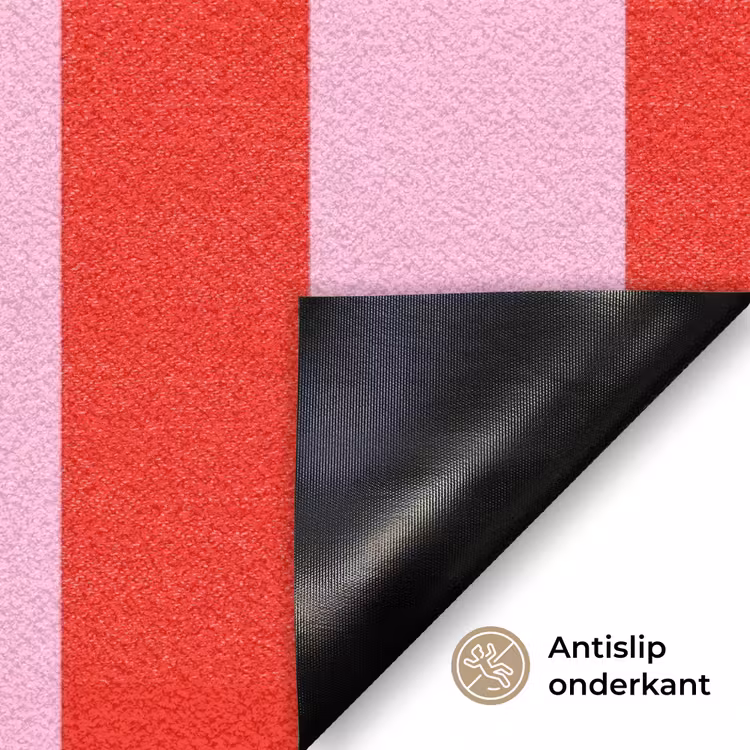 A Little Break - Strepen - Rood - Roze Deurmat klein -antislip_NL