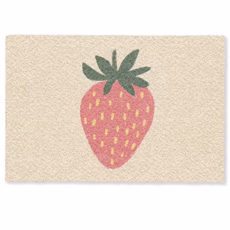 Aardbei - Minimalistisch - Rood - Fruit Deurmat klein -zkaufland3d