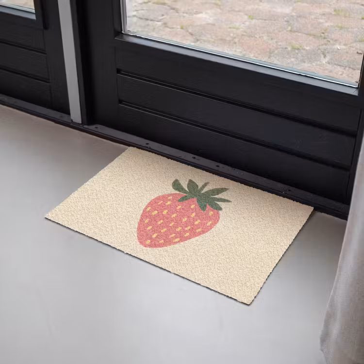 Aardbei - Minimalistisch - Rood - Fruit Deurmat klein -sfeer2