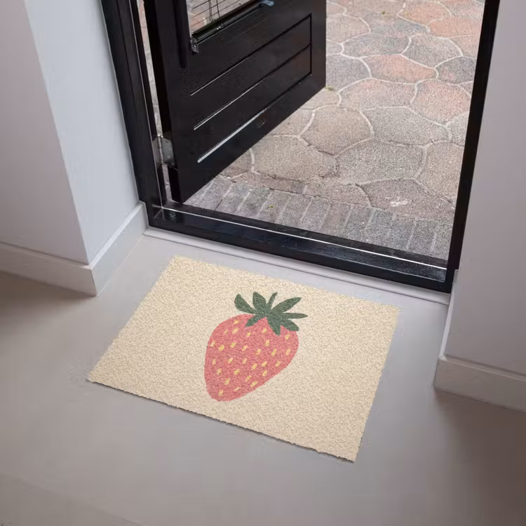 Aardbei - Minimalistisch - Rood - Fruit Deurmat klein -sfeer5