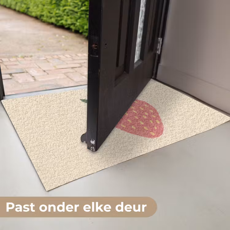Aardbei - Minimalistisch - Rood - Fruit Deurmat klein -USP_NL