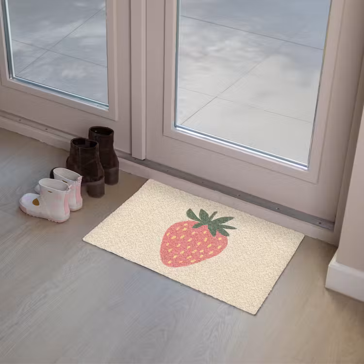 Aardbei - Minimalistisch - Rood - Fruit Deurmat klein -sfeer3