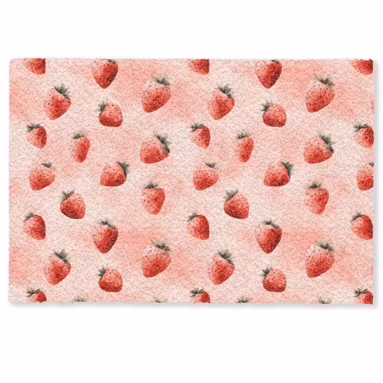 Aardbei - Patroon - Roze Deurmat klein 898 -zkaufland3d