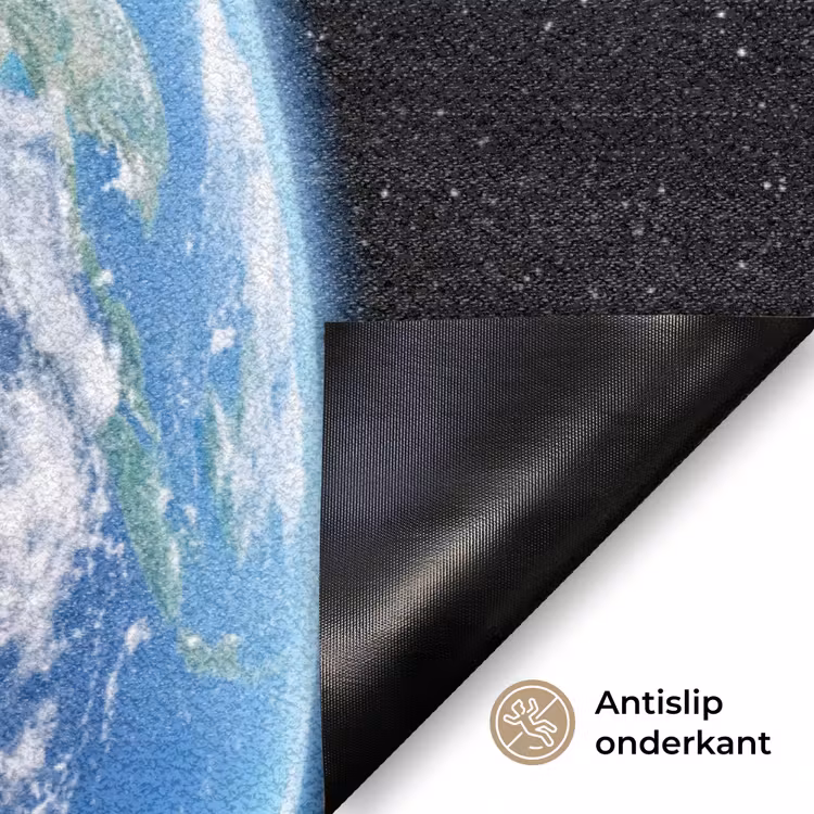 Aarde - Ruimte - Blauw - Groen Deurmat klein -antislip_NL