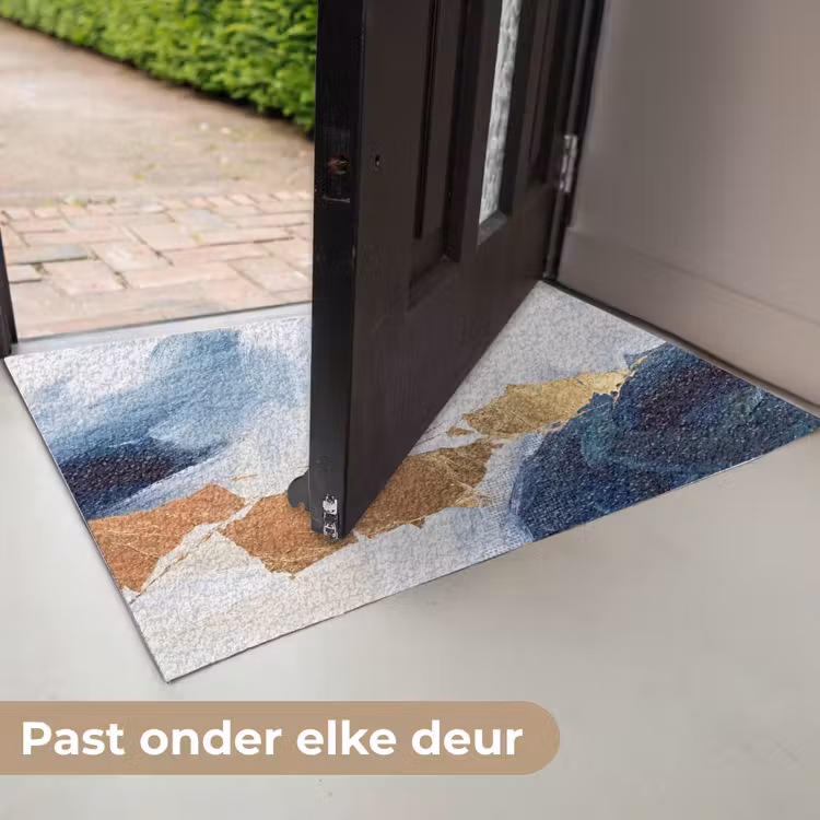 Abstract - Acryl - Blauw - Goud - Elegant Deurmat klein -USP_NL