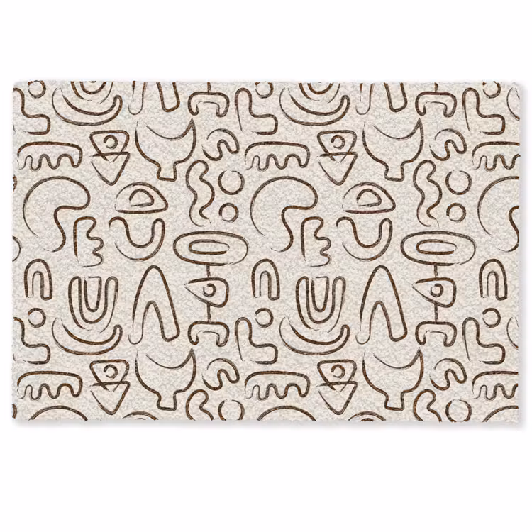 Abstract - Beige - Patroon - Donkerbruin Deurmat klein 898 -zkaufland3d